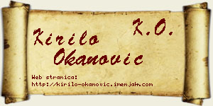Kirilo Okanović vizit kartica